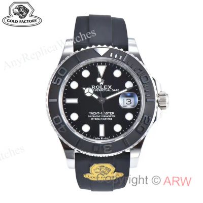 Gold Factory 1:1 Clone Rolex Yacht Master 42mm Stainless Steel Gain Weight 3235 Watch